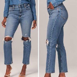 Abercrombie and Fitch Jeans Ankle Straight Ultra High Rise Curve Love 31 short